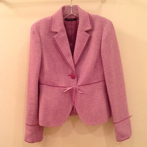 Wool Blend Fitted Blazer